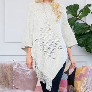 Ivory Knit Poncho